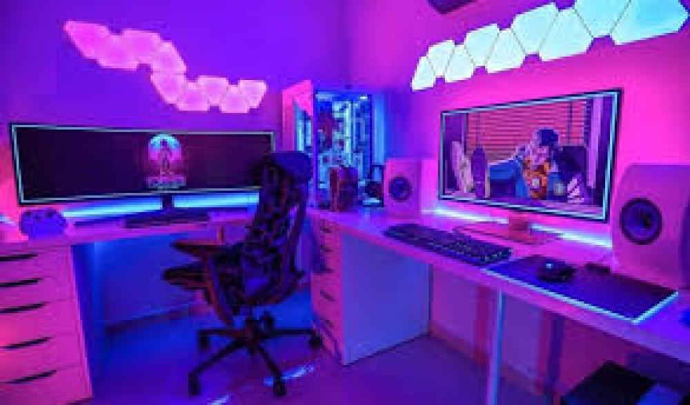 أحدث مصباح ليلي DIY لعام 2025، مصباح ألعاب RGB ثلاثي الأبعاد بظلال العاصفة مع تأثير سحابة ديناميكي مزامن مع الموسيقى، إضاءة LED متعددة الألوان مدعومة بواسطة USB لتزيين غرف الألعاب
